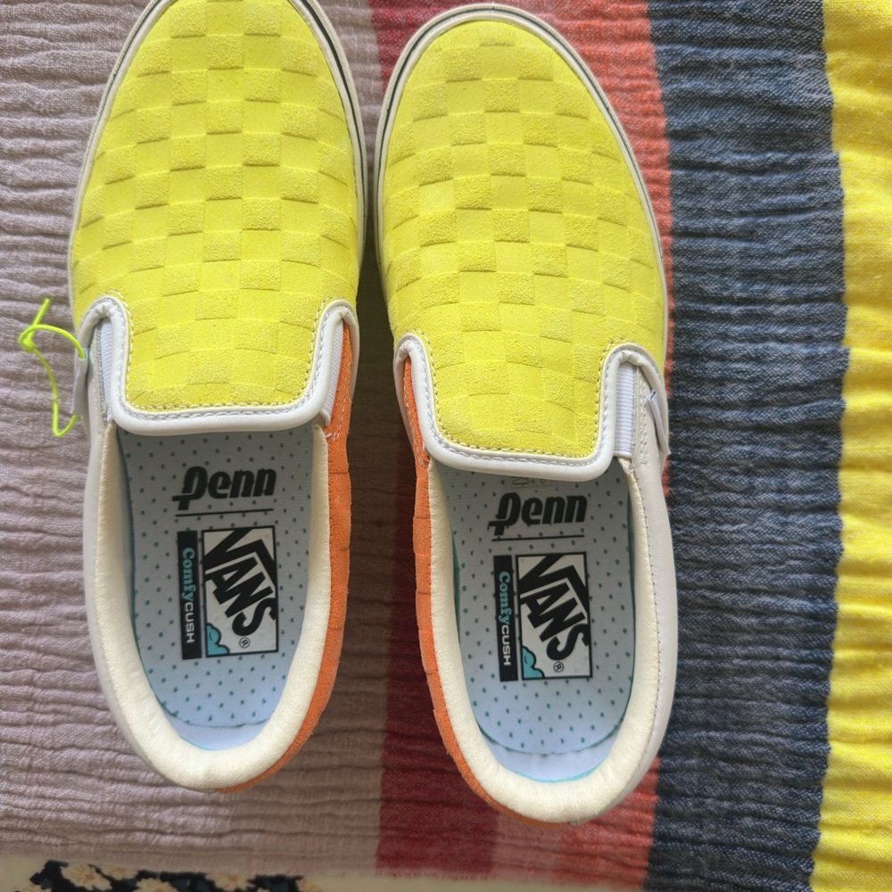 Vans PENN Yellow and Orange Sneakers Slip-On Casual